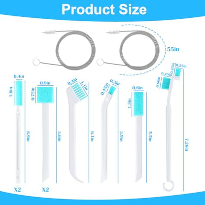 XANGNIER Ice Machine Cleaner Brush Kits,Countertop Ice Maker Cleaning Tools Accessories-2 Pcs Extra Long Pipe Drain Cleaners Brush and 8 Pcs Small Crevice Cleaning Brush for Tight Spaces - color: Multicolor