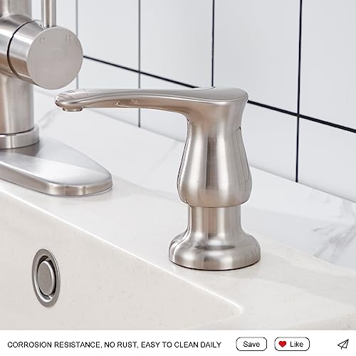 GAGALIFE Kitchen Sink Soap Dispenser Brushed Nickel, Under Sink Soap Dispenser with 40" Silicone Extension Tube, Say Goodbye to Frequent Refills - color: Brushed Nickel, size: with Hose