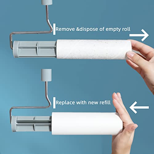 Extra Sticky Large Surface Lint Roller, 6.3'' Giant Lint Roller for Pet Hair, Lint Remover Roller for Cat Hair, Clothes, Furniture (1 Handle + 90 Sheets) - style: 1 Lint Roller