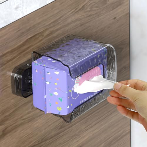 Suction Cup Wipes Holder, Wall Mounted Wet Wipe Dispenser with Suction Cup Easy to Installation Versatile Use Storage Case in Kitchen and Bathroom, grey