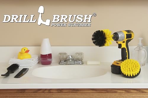 Shower Cleaning Brush - Cleaning Scrub Brush - Bathroom Cleaning Brushes - Tile Cleaning Brush - Tub Cleaning Brush - Scrub Brushes for Drills - Bathroom Power Scrubber - Home Bathroom Cleaning Tools - color: Yellow