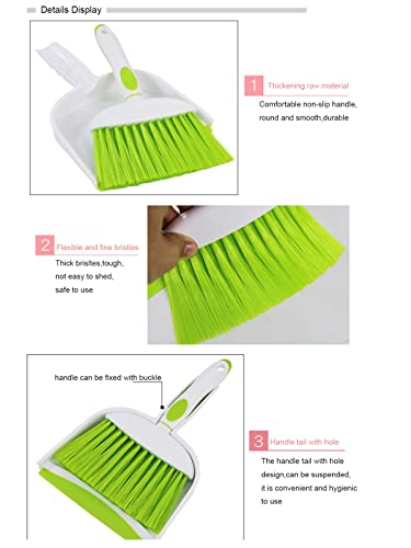 Mini Broom and Dustpan Set-Mini Whisk Set for Desk, Housekeeping, Office, Kitchen, Pet Nest, etc.,Daily Cleaning Necessity Plastic Mini Dustpan Set (Light Blue) - color: Light Blue