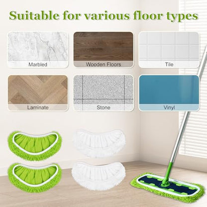 XL Mop Pads Compatible with Swiffer XL Sweeper, X-Large Dry Sweeping Cloths, XL Wet Pads Refills, Reusable Washable Microfiber Heavy Duty Wet Mopping Cloths for Hardwood Floor Cleaning, 4 Pack - size: 4 Pack