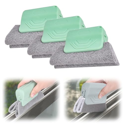 Magic Window Track Cleaner, 2026 New Window Groove Cleaning Brush, Handheld Window Track Cleaning Tools for Window lides Gaps, Sliding Door Track, Tile Lines Shutter Car Vents (Green*3) - color: Green*3