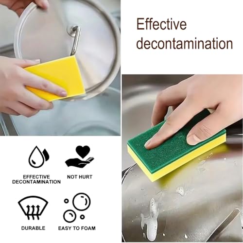 15 Pack Kitchen Cleaning Sponges, Dual Side Cleaning Dish Sponges Cleaning Supplies for Home and Kitchen, Anti-Scratch Scrubbing Sponges