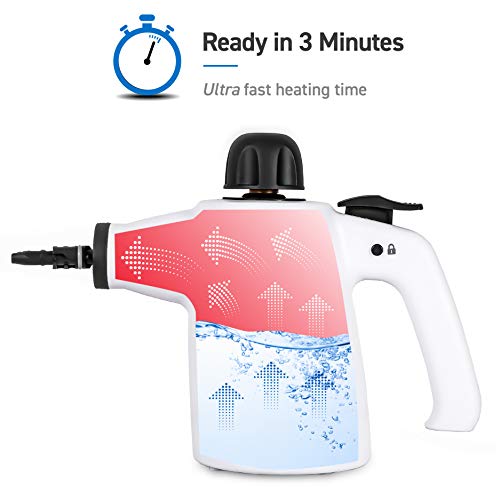 Handheld Steam Cleaner, 9-Piece Accessory Set, White, Steamer for Cleaning, Couch Cleaner, Steam Cleaner Carpet and Upholstery - size: 9-Piece Accessory Set