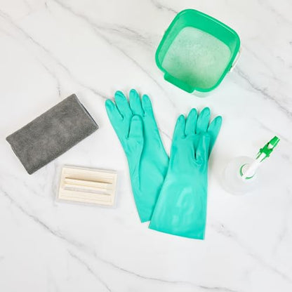 Restaurantware Nitrile Gloves 10 Count 15 mil Chemical Resistant Gloves Abrasion-Resistant Kitchen Cleaning Latex-Free Green - color: Green, size: 10/Small