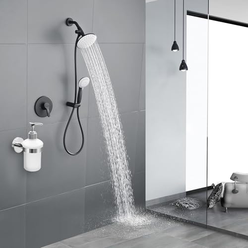 Wall Mount Soap Dispenser with SUS304 Stainless Steel Holder, 6.8 oz (200ml) Frosted Glass Lotion Pump Dispenser for Bathroom and Kitchen, Silver - size: Silver