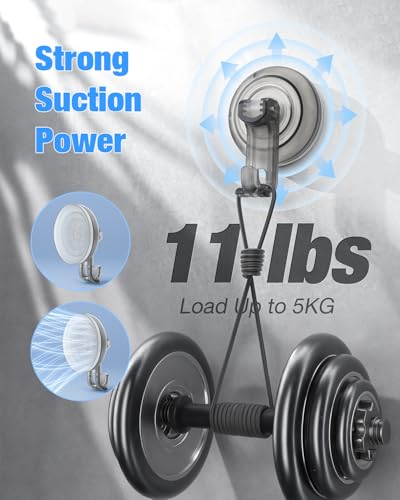 JOTPE Shower Hooks Suction Cup, Heavy Duty Suction Cup Nano Gel Hooks Waterproof for Shower, Bathroom, Glass, Door, Windows, Kitchen Hanging up to 11lbs on Smooth Surface, Easy to Install and Remove - color: Clear Gray