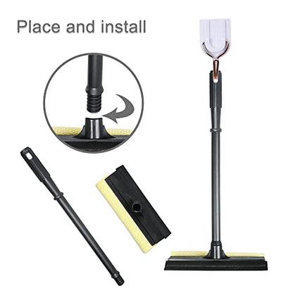 Window Squeegee Cleaning Tool 2 in 1 Window Cleaning Car Squeegee Windshield Cleaning Sponge and Rubber Squeegee,Yellow - color: Yellow
