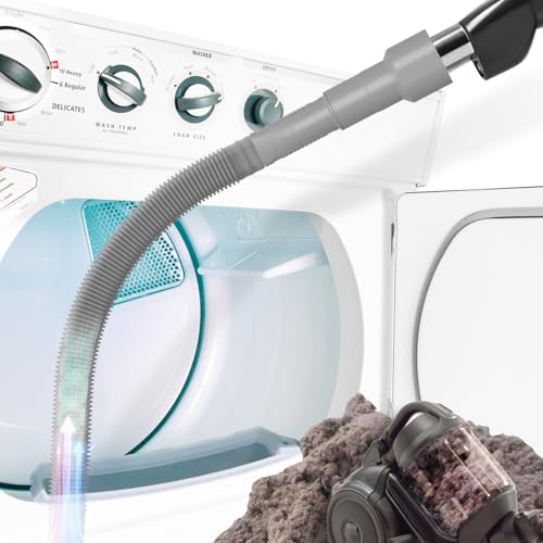 Holikme Dryer Vent Cleaner Kit Dryer Lint Vacuum Attachment Brush, Lint Remover, Dryer Vent Vacuum Hose Replacement Parts,Duct Cleaning, Grey - color: Gray