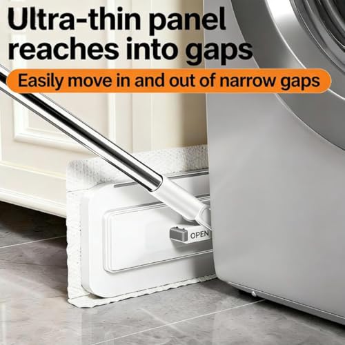Hands Free Multi Purpose Flat Mop - Lazy Cleaning & Face Towel, Hands Free Flat Mop, Zero Touch Mini Grip Mops, Self-Locking Flats Compatible with Any Cloth, for Walls, Floors, Ceilings (43.31in) - color: 43.31in