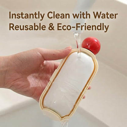 2-in-1 Portable Lint Roller & Fabric Shaver Reusable Gel Sticky Picker & Retractable Metal Scraper Washable Travel Lint Remover for Clothes, Pet Hair, Sweater Pilling (Cream White) - color: Cream White