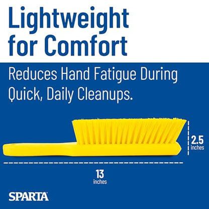 SPARTA 8 Inch Soft Counter Brush with Polyester Bristles and 5 Inch Handle, Color Coded Handheld Broom for Tables Countertops and Foodservice Surfaces, 13 Inch Overall Length, Yellow - color: Yellow