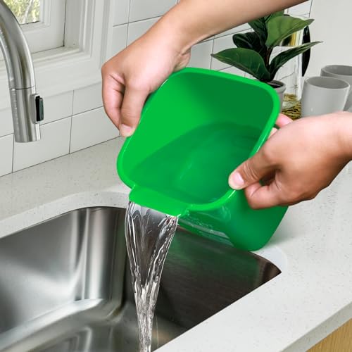 Matthew Red&Green&Blue Detergent and Sanitizing Cleaning Bucket 3 Quart Cleaning Pail,Set of 3 Square Containers,Built-In Spout w/Handle,Wash Rinse Sanitize Handwash Bucket,Incl.3Pcs Microfiber Cloths - color: Red&green&blue, size: 3 Quarts-3Pack