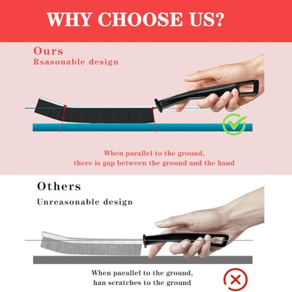 Hard Bristle Crevice Cleaning Brush.Multi-Purpose New Cleaning Brush Tool, Black Bristles with Ergonomic Grip Bathroom Gap Brush, Home, Kitchen, Bathroom, Faucets, Toilet,Window, Vehicle, (8)