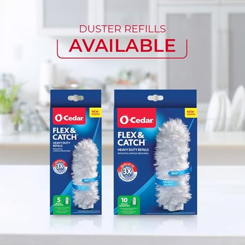 O-Cedar Flex & Catch Heavy Duty Dusting Kit with 15 Disposable Duster Refills | New & Improved Model | Extendable 3 Ft Handle with Stay-On Duster Hook | Traps 3X More Dust Than Feather Dusters - style: Dusting Kit + 15 Refills