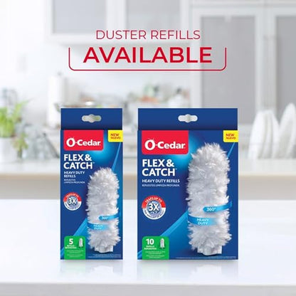 O-Cedar Flex & Catch Heavy Duty Dusting Kit with 15 Disposable Duster Refills | New & Improved Model | Extendable 3 Ft Handle with Stay-On Duster Hook | Traps 3X More Dust Than Feather Dusters - style: Dusting Kit + 15 Refills