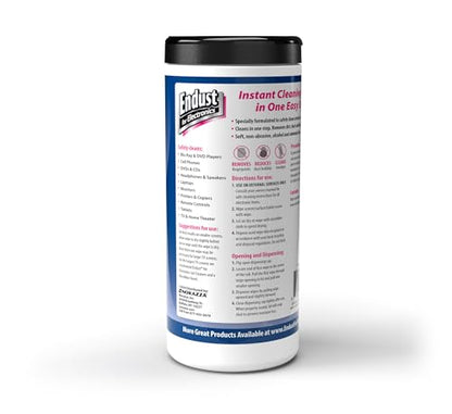 Endust For Electronics; Cleaning Wipes for Screens & Electronics Surfaces; Pre-Moistened, Alcohol & Ammonia Free, 140 Count (Pack of 2) - size: 70 Count (Pack of 2)