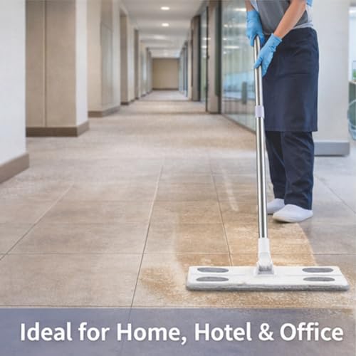 EVGATSAUTO Dust Mop for Home with Washable Microfiber Pad, Static Dusting Mop, Multifunctional Wet and Dry Floor Duster for Hardwood, Tile, Laminate Floors