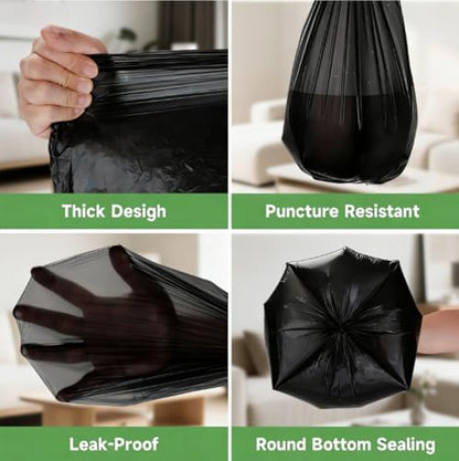 Small Trash Bags 1.2 Gallon - Unscented Mini Biodegradable Garbage Bag Clear Black Heavy Duty Leakproof Design 100 Count Wastebasket Liners for Office Desk, Bathroom, Bedroom, Car heihaily - style: Bio-1.2Gal-Black100