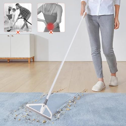 Rubber Squeegee Broom - Multifunction Magic Broom,Scraping Silicone Broom Sweeper,with Mop Clip, Squeeze Broom Sweeping Water for Kitchen Bathroom Shower Tile Marble Window Cleaning (Grey)