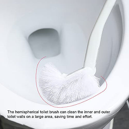 Baffect Curved Toilet Brush Plastic Long Antislip Grip Handle Toilet Cleaning Brushes Strong Decontamination Hanging Portable Toilet Bowl Brush Bathroom Accessories