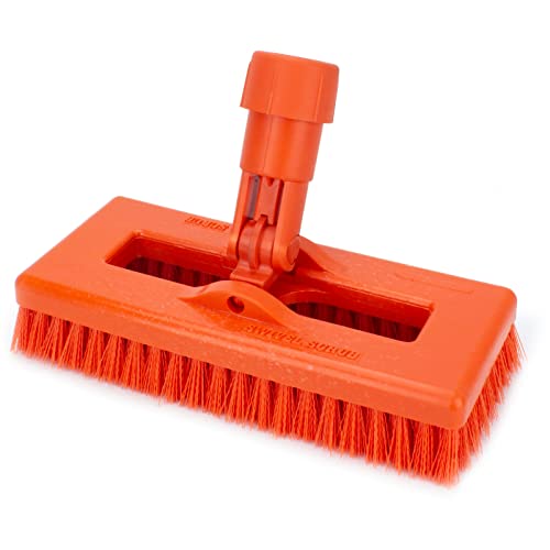 SPARTA 3638831EC24 Polyester Rectangle Scrub Brush, Floor Brush, Cleaning Brush With Swivel Head For Cleaning, 8 Inches, Orange - color: Orange