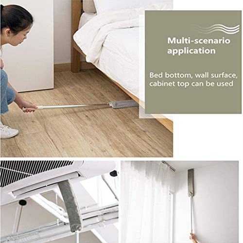 Retractable Gap Dust Cleaner, Microfiber Hand Duster, Under Fridge & Appliance Duster, Telescopic Dust Brush for Wet and Dry, Cleaning Tools for Home Bedroom Kitchen (2 Pack)