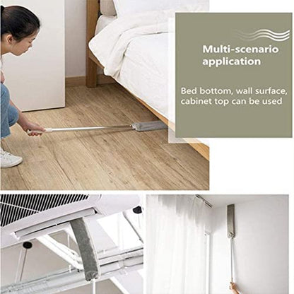 Retractable Gap Dust Cleaner, Microfiber Hand Duster, Under Fridge & Appliance Duster, Telescopic Dust Brush for Wet and Dry, Cleaning Tools for Home Bedroom Kitchen (2 Pack)