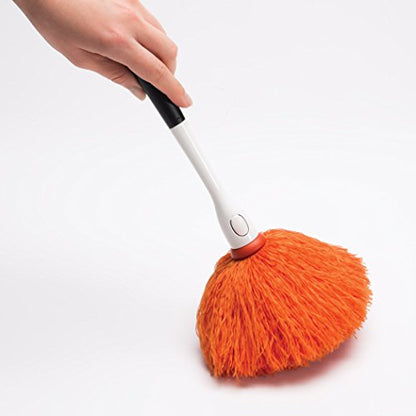 OXO Good Grips Microfiber Delicate Duster | Traps dust without chemicals, gentle on delicate surfaces, with a comfortable non-slip handle and replaceable head