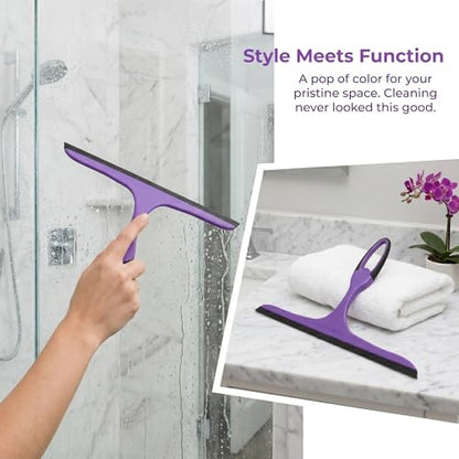 Menolana Silicone Squeegee for Glass Surfaces, 25x22x3.4cm Handheld Window Wiper for Home, Bathroom Shower Doors and Car Windshields