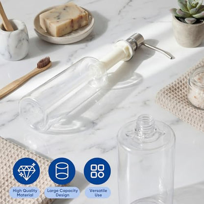Updated Soap Dispenser Bottle for Kitchen Sink Replacement 500 ML/17 oz Under Sink Soap Dispenser Bottle with Straw Suitable for Dishwashing Liquid Hand Lotion