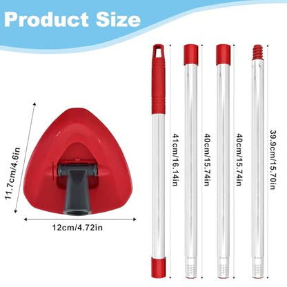 Spin Mop Handle & 2 Mop Base Replacement for O-Cedar RinseClean 2 Tank System, Adjustable 30-58" Telescopic Mop Stick Pole, Lightweight Durable Mop Handle Replacement Parts - color: 2pcs Set