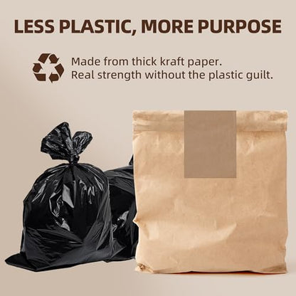 (15-Pack) Calvana Super Strong Compactor Bags, Heavy-Duty Kitchen Paper Trash Bags with Leak Proof Plastic Liner, Fits GE Model Compactors with Rectangular Containers, Includes 15 Sticker Seals - style: (15 Pack) Trash Bags + Stickers