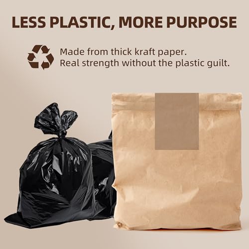 (20-Pack) Calvana Super Strong Compactor Bags, Heavy-Duty Kitchen Paper Trash Bags with Leak Proof Plastic Liner, Fits GE Model Compactors with Rectangular Containers, Includes 20 Sticker Seals - style: (20 Pack) Trash Bags + Stickers