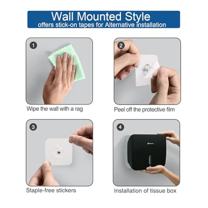 Paper Towel Holder Dispenser Wall Mount,Multifold/Trifold/C Fold Hand Towel Dispenser,Commercial Paper Towel Dispenser for Bathroom Tissue Dispenser,Large Capacity 200 Sheets (Black-3010) - color: Black-3010