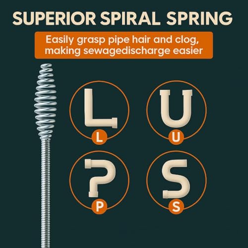 42 FT Drain Snake Hair Drain Clog Remover, Manual Or Powered, Plumbing Snake With Drill Adapte,Unclog Sink Drain Tool, Drain Auger for Toilet、Shower、Kitchen、Sink, No Auto Retract Or Feed, Red - color: Red