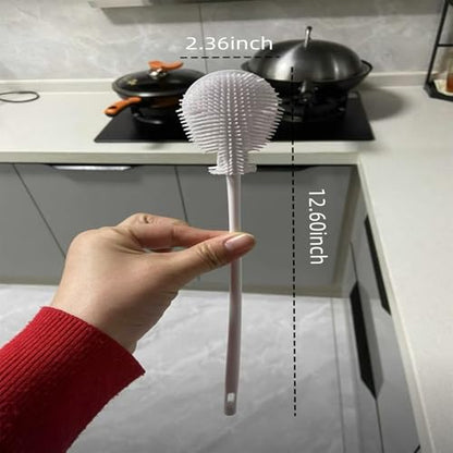 Bloame All Angle Bottle Brush,Bloames Narrow Cleaning Brush,360°Multifunction Long Bottle Brush Narrows Neck,Silicone Soft Rotating Cleaning Cup Brush,for Cups, Coffee Mug Any Bottle Mouth Brush. (2)