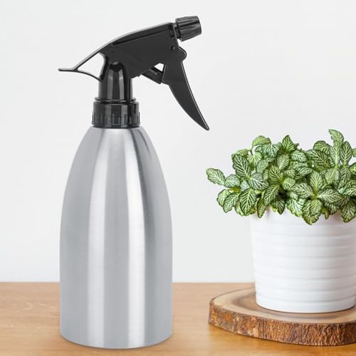 500Ml Stainless Steel Spray Bottle, Aluminum Empty Spray Bottles, Refillable Spray Bottles for Outdoor Barbecue, Cooking, Washing Dishes and Watering Flowers, Etc