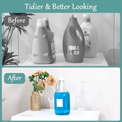 Glass Laundry Detergent Dispenser with Pump, 64OZ Liquid Laundry Soap Dispenser, Fabric Softener Dispenser Bottle for Laundry Room Organization and Storage, 1 Pack - color: 1p