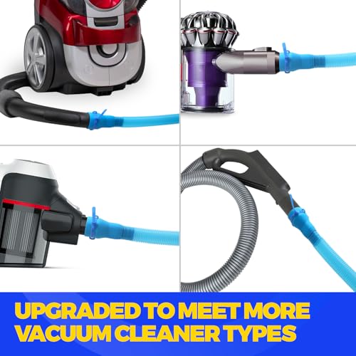 Holikme Dryer Vent Cleaner Kit 2 Pieces - Upgraded Dryer Lint Screens Cleaner Brush Part,Compatible with Most Vacuum Cleaner,Vacuum Hose Attachment & Refrigerator Coil Brush,Quickly Lint Remove,Blue - color: Blue