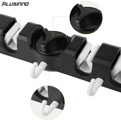 PLUSINNO Wall-Mounted Tool Racks, Broom Organizer Hooks, Self Adhesive, Heavy Duty, for Laundry Room and Garage Organization Storage