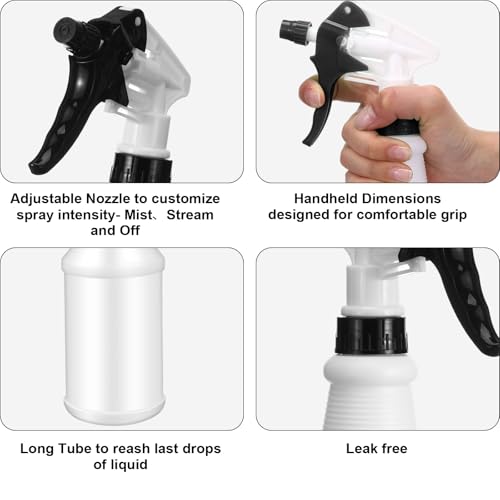Rtteri 24 Pcs 16 Oz Plastic Spray Bottle for Cleaning Solutions Bulk Empty and Reusable Leak Proof Spraying Bottles for Cleaning, Water, Auto Details, Commercial, Bathroom(Green,Black) - color: Green,Black