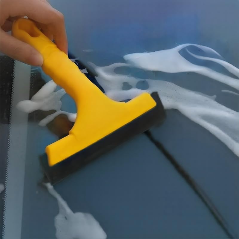 CYBERNOVA 2pcs Multi-Purpose Rubber Scraper Squeegee Ice Scraper for Window,Shower,Car,Door, Glass Water & Snow Removal – Non-Slip Plastic Handle