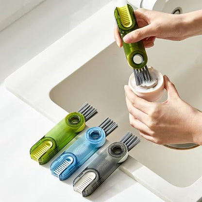 4-in-1 Lid Crevice Cleaning Brush Kit Multi-Purpose Bottle Scrubber Silicone Lid Groove Cleaner Household Kitchen Gap Scrub Tool Keyboard Dusting Brush（3PCS）