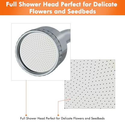 RESTMO Long Watering Wand, 24 Inches Gentle Soft Full Shower Sprayer Wand with Flow Control, Heavy Duty Metal Hose Wand for Hanging Baskets, Shrubs, Plants, Flowers, Garden and Lawn, Orange - color: Orange