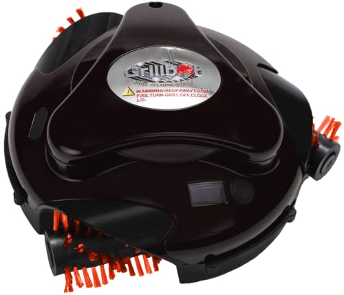 Grillbot Automatic Grill Cleaning Robot with Nylon Brushes, Electric BBQ Cleaner Brush with Motorized Power, Cordless Rechargeable Grill Scrubber for Outdoor Grills (Black) - color: Black