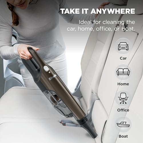 Shark UltraCyclone™ Pet Pro Plus Cordless Handheld Vacuum, Powerful Suction, Portable Vacuum for Car & Home, Pet Power Brush, Crevice Tool, Scrubbing Brush, XL Dust Cup, Brown, CH951BR1 - style: UltraCyclone Pet Pro Plus - Brown