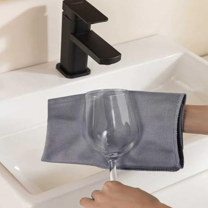 Microfiber Glass Cleaning Cloth 8 Pack, 16 Inch X 12 Inch, Lint Free Quickly Clean Window, Glasses, Windshields, Mirrors, and Stainless Steel, Grey - color: Grey